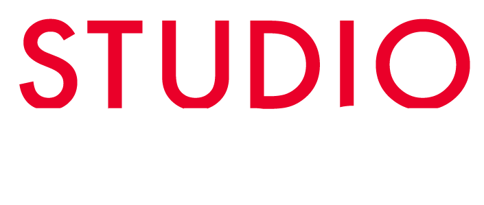 The Studio Bridge Red And White Variation Logo
